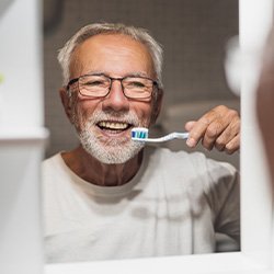 A man brushing his teeth
