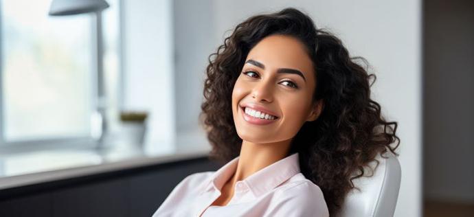 Smiling dental patient in treatment chair