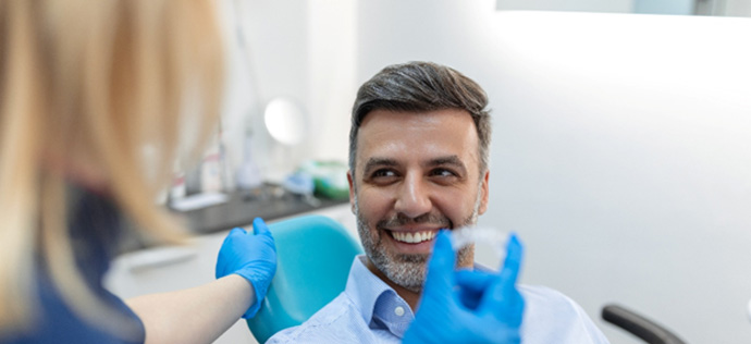 Warrenton patient smiling with clear aligners