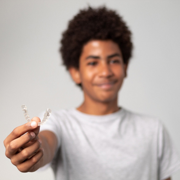 Warrenton teen and adult smiling together 